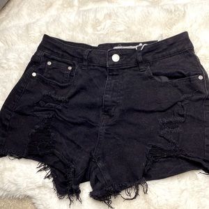 I&M Jeans Black Distressed Kylie Shorts Size L